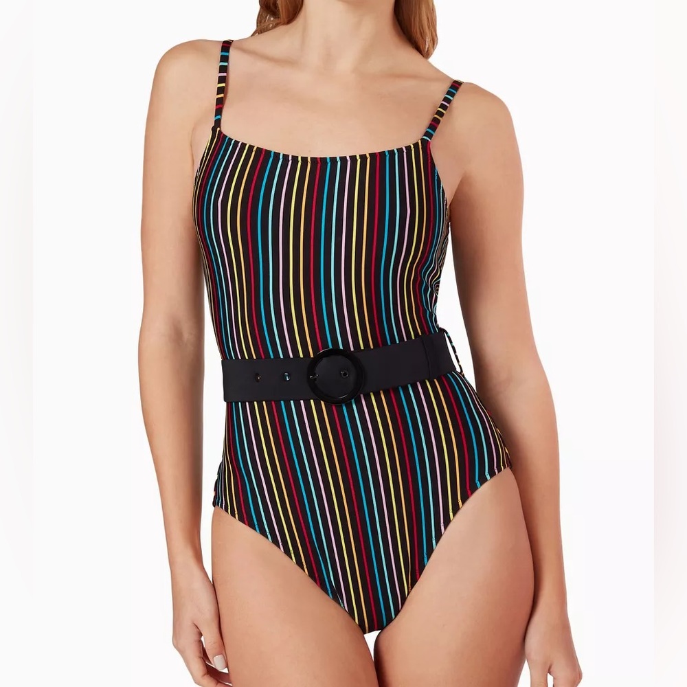 SOLID & STRIPED Multicolor Striped One Piece Swimsuit